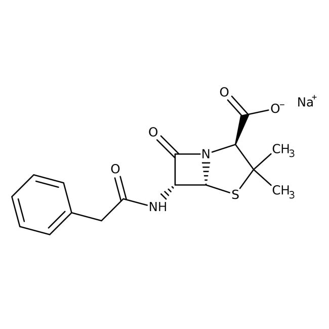 Penicillin G sodium salt, C16H17N2NaO4S,