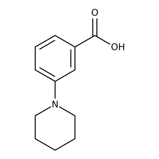 3-Piperidinobenzoic acid, 97%, C12H15NO2