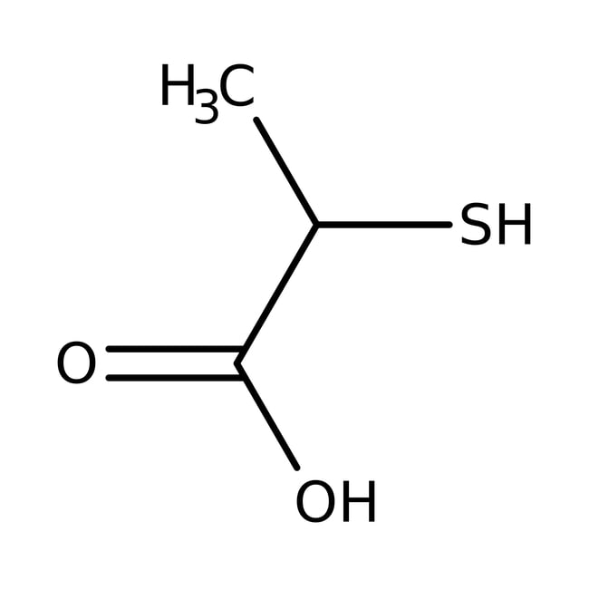 2-Mercaptopropionic acid, 95%, C3H6O2S,