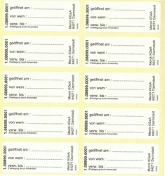 ETIKETTEN GEOEFFNET AM./ VERW. BIS (NUR,