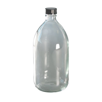 Glas-Enghalsgewindeflasche 1,000l klar