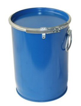Stahldeckelbehälter 12l roh-blau