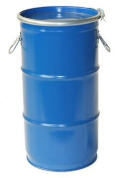 Stahldeckelbehälter 30l roh-blau