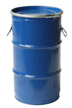 Stahldeckelbehälter 60l roh-blau