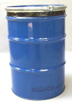 Stahldeckelbehälter 210l Einbrennla-blau
